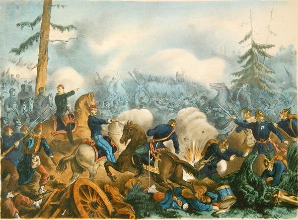 Battaglia di Bapaume, 3 gennaio 1871, inciso da F. Wentzel, Parigi da French School