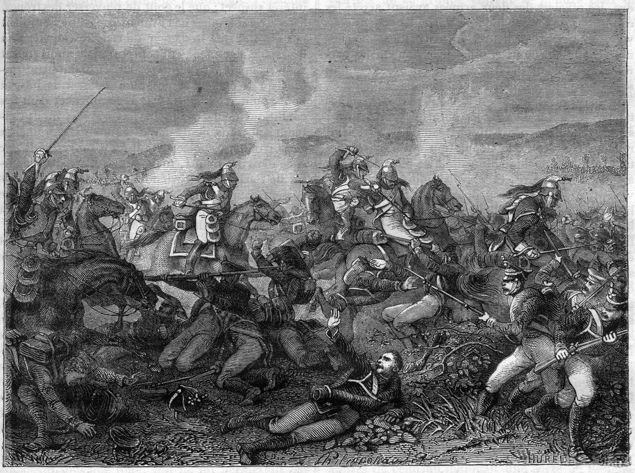 Battaglia di Saint-Dizier, 27 gennaio 1814 (truppe russe alleate contro dragoni della guardia francese) Battaglia di Saint Dizier - bella carica dei dragoni della guardia - Battaglia dei dragoni della guardia contro i russi di Landskoi - in "Histoire de l