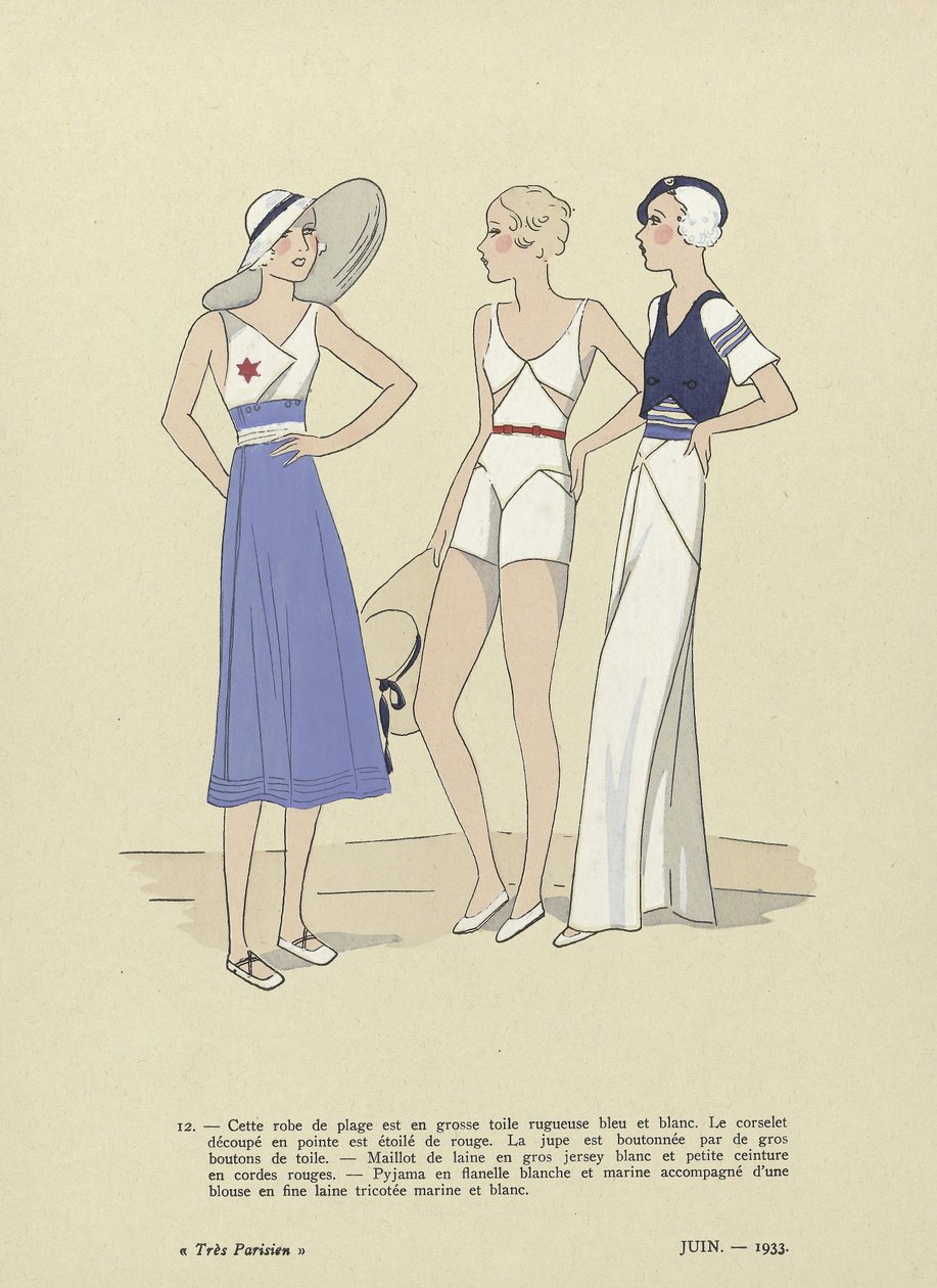 Moda mare da Tres Parisien, giugno 1933 (stampa pochoir) da French School