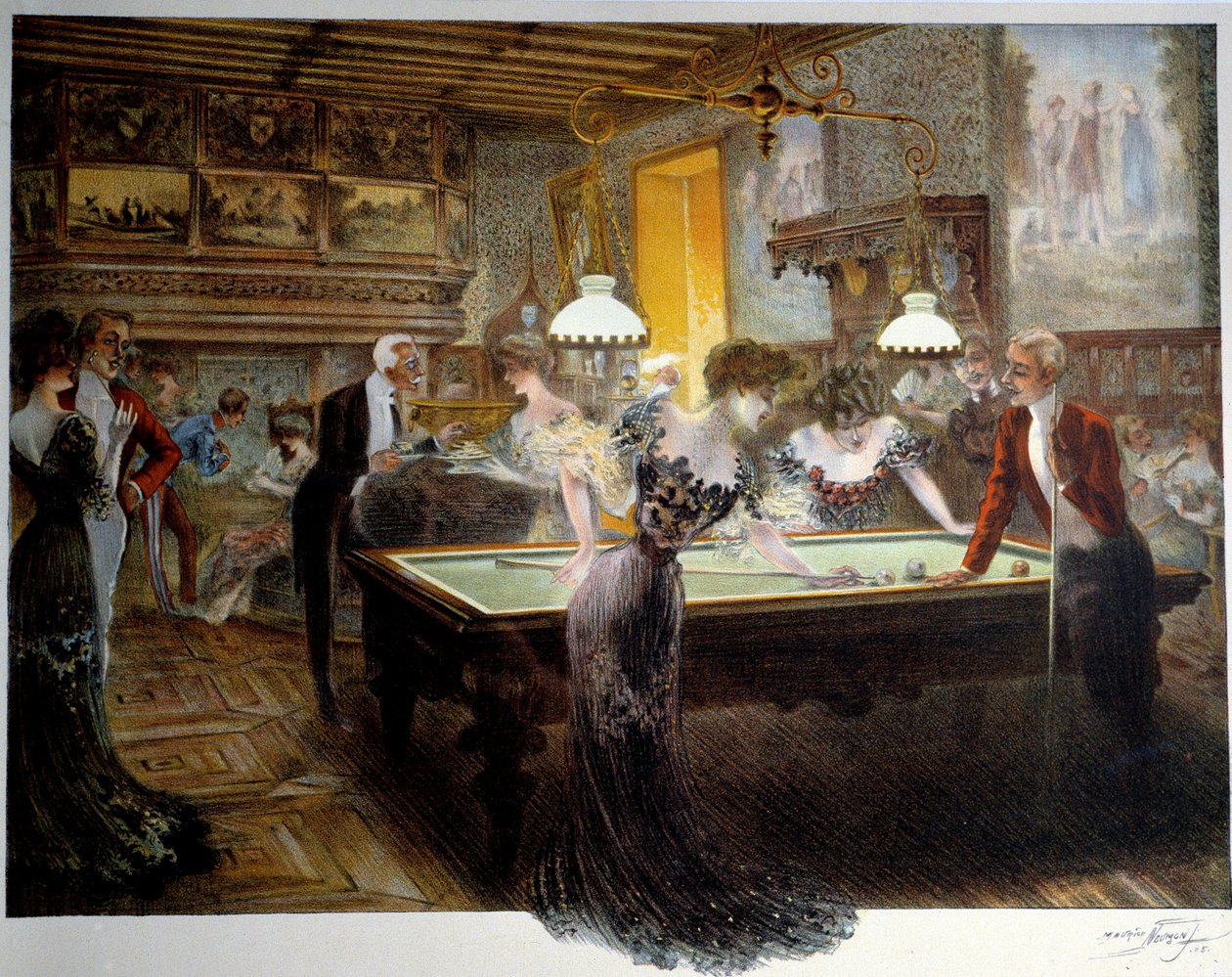 Bella epoca: il gioco del biliardo, inizio del XX secolo da French School