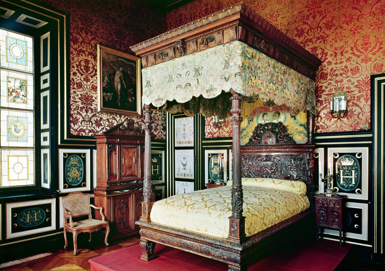 Camera di Enrico II (1519-59) e Diana di Poitiers (1499-1566) da French School