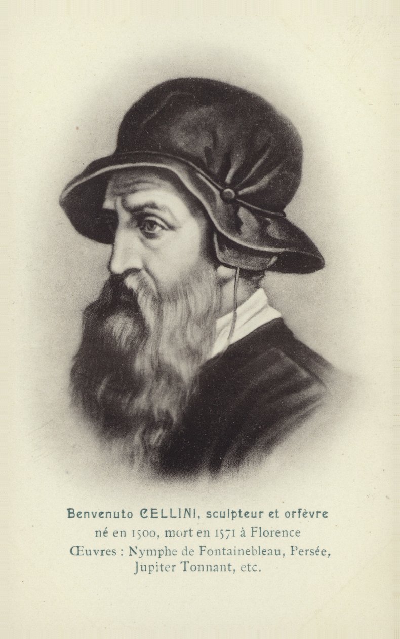 Benvenuto Cellini, scultore e orafo italiano (litografia) da French School