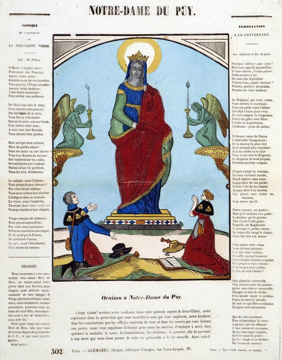 Vergine Nera: Orazione in Notre-Dame du Puy - immagine di Epinal, n.d. da French School