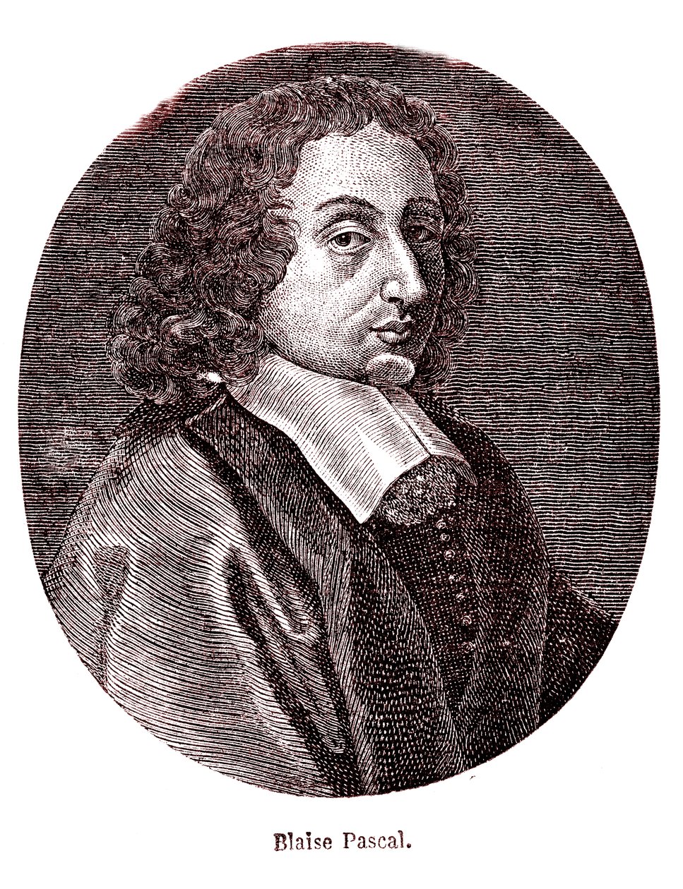 Blaise Pascal, matematico, filosofo, fisico e teologo francese. 1865 (incisione) da French School