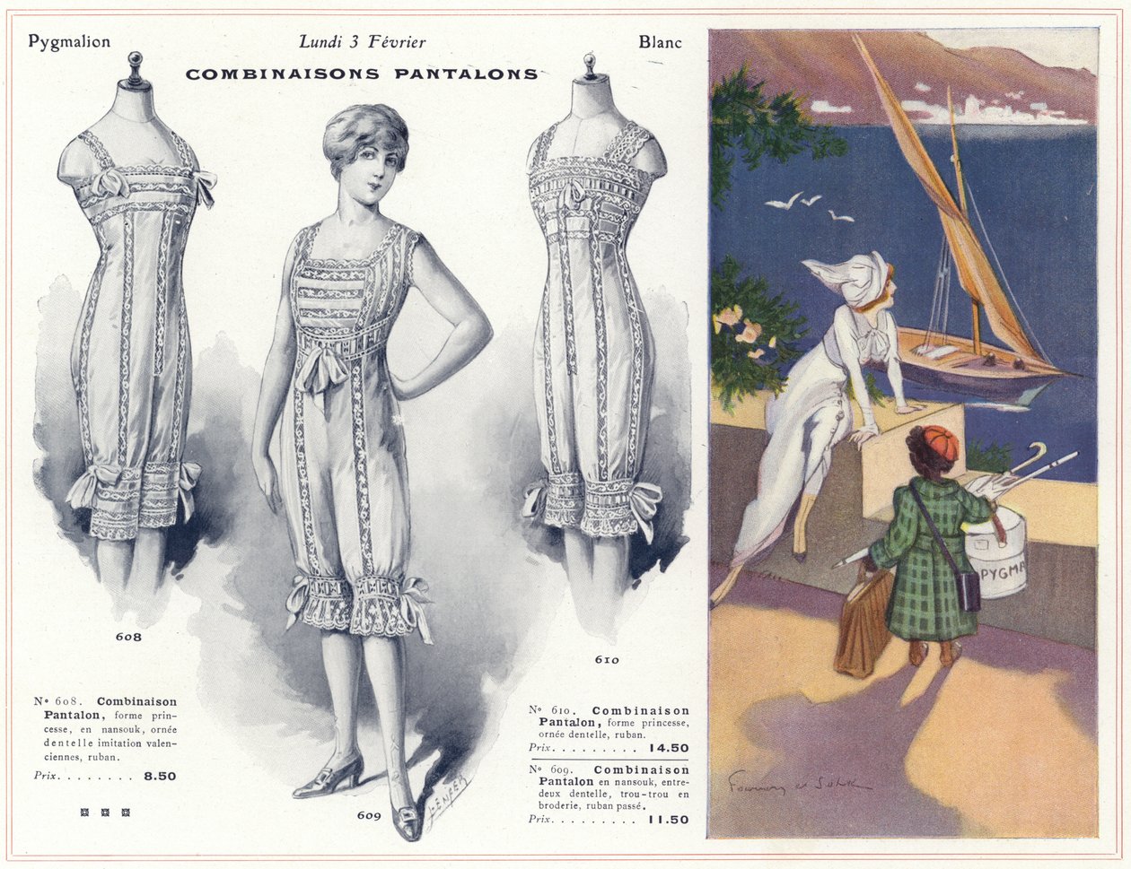 Blanc-Toile, lingerie, camicie, ecc. (litografia a colori) da French School