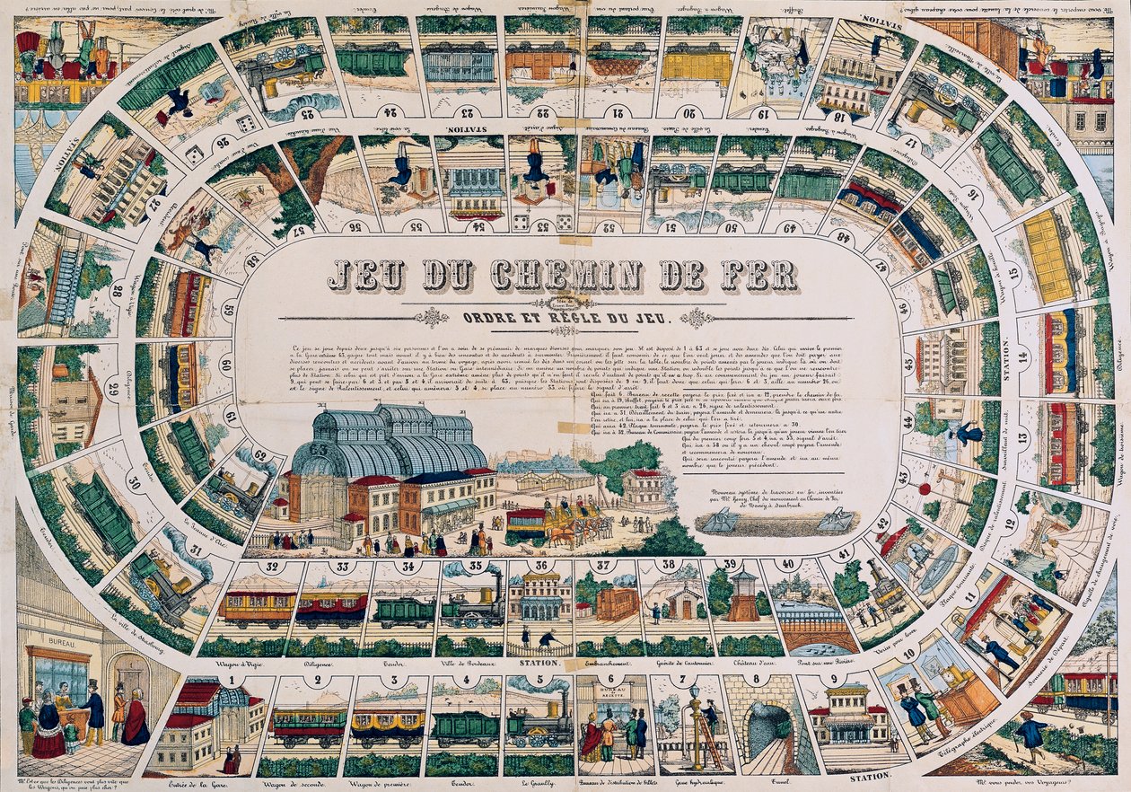 Tavola per un gioco ferroviario, 1850 da French School