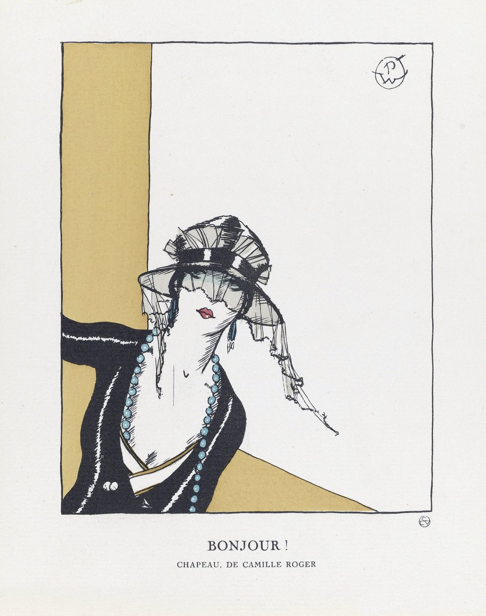 Bonjour, pub. 1921 (stampa a stencil) da French School