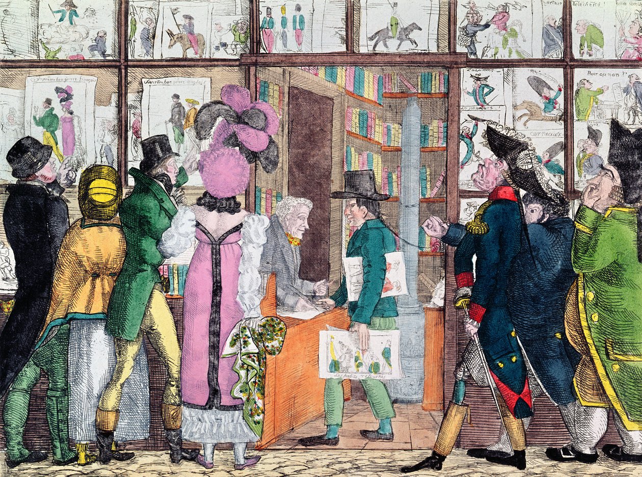 Venditore di libri e stampe, inizio XIX secolo da French School