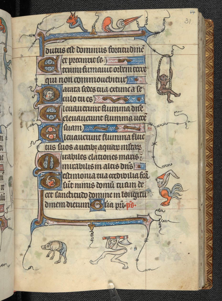 Libro delle Ore, uso di St Omer, Add MS 36684, f.31r, c.1318-25 da French School
