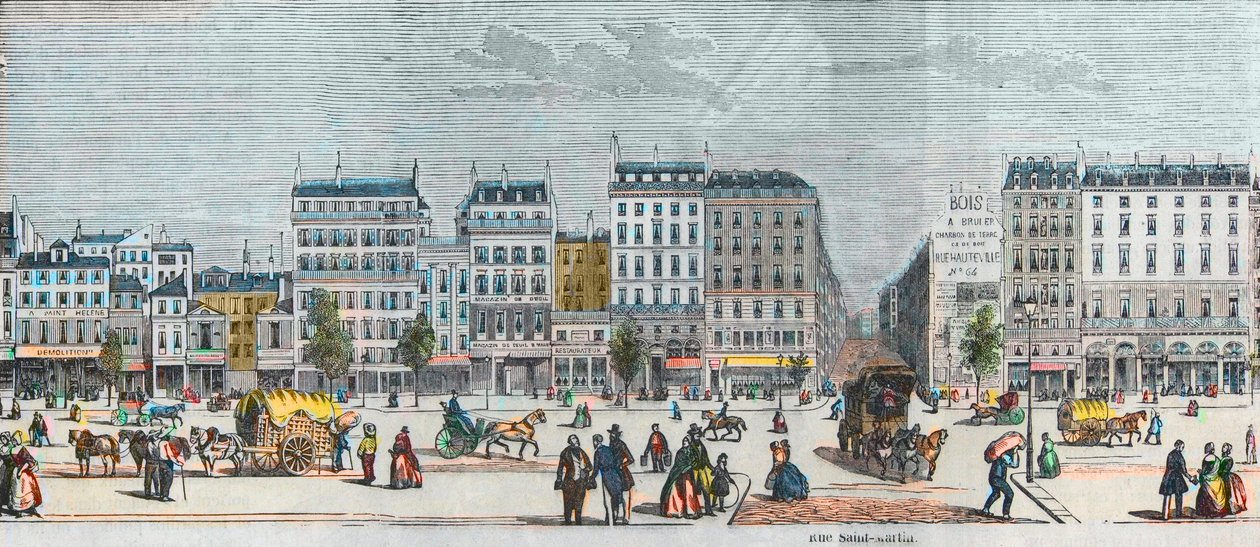 Boulevard Saint-Denis lato sud - Rue Saint Martin - Incisione in 