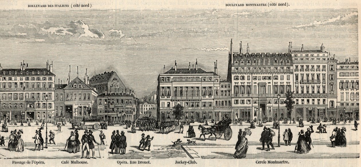 Boulevard des Italiens e boulevard Montmartre - Café Mulhouse - Cercle Montmartre - Jockey Club da French School
