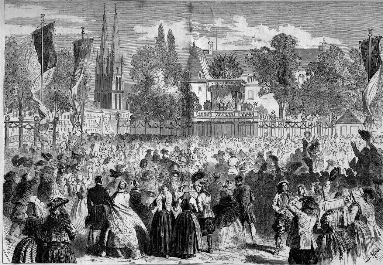 Ballata bretone sul campo di battaglia a Quimper (Finistère, 29) alla presenza di Napoleone III e dell