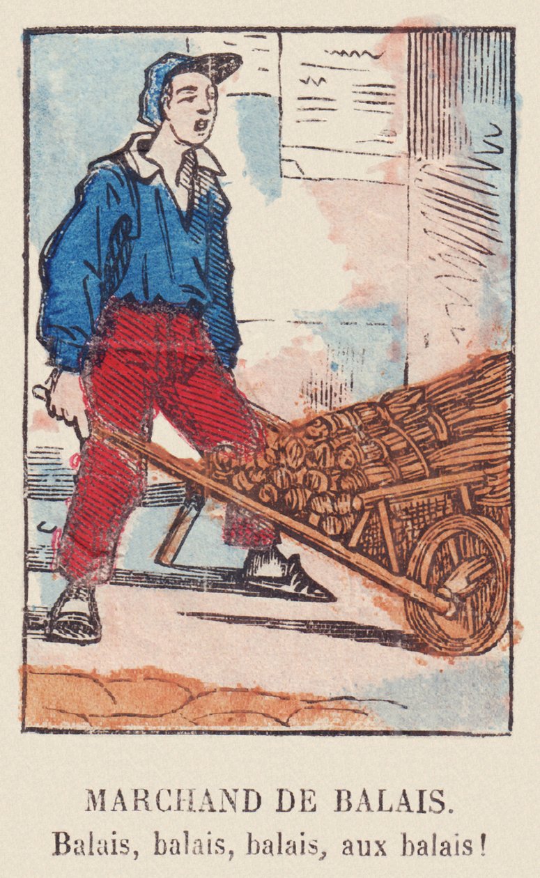 Venditore di scope. Scope, scope, scope, scope!, intorno al 1819 da French School