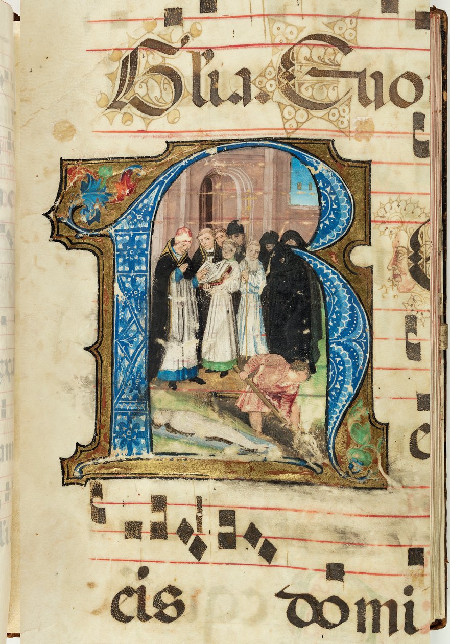 Scena di sepoltura, Graduale, f.86 da French School