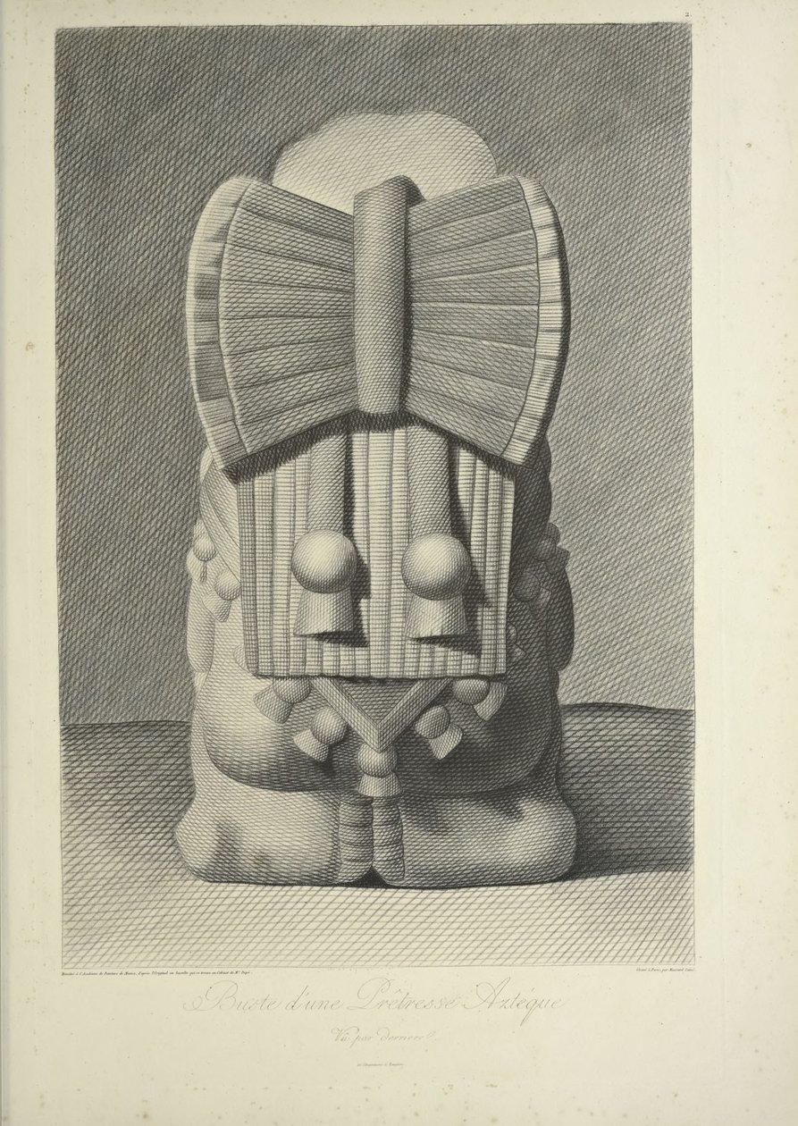 Busto di una Sacerdotessa Azteca, illustrazione da 