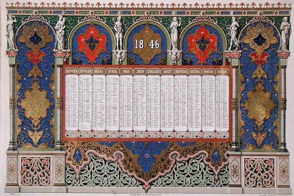Calendario per il 1846, c.1845 da French School