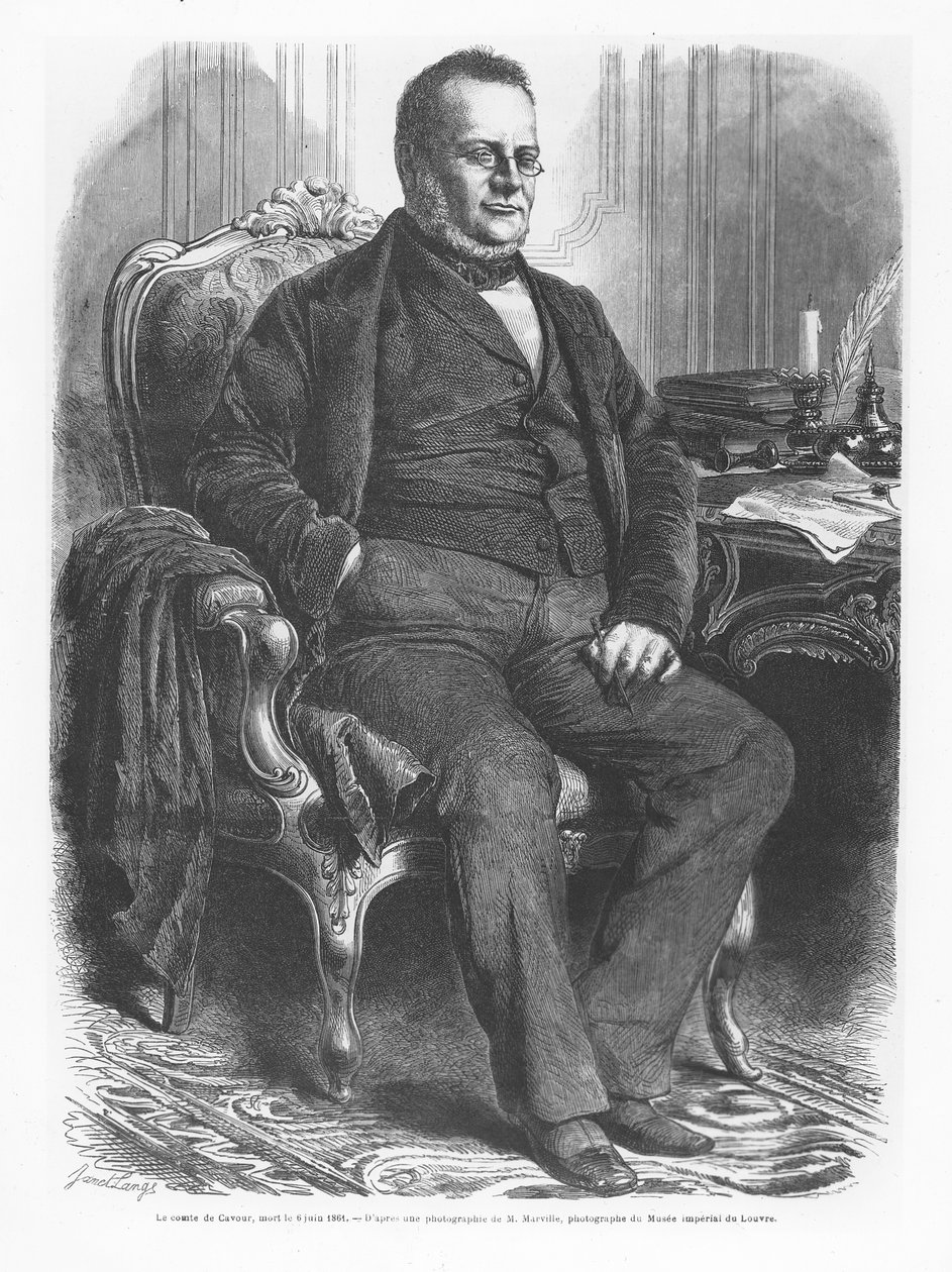 Camillo Benso, Conte di Cavour (incisione) da French School