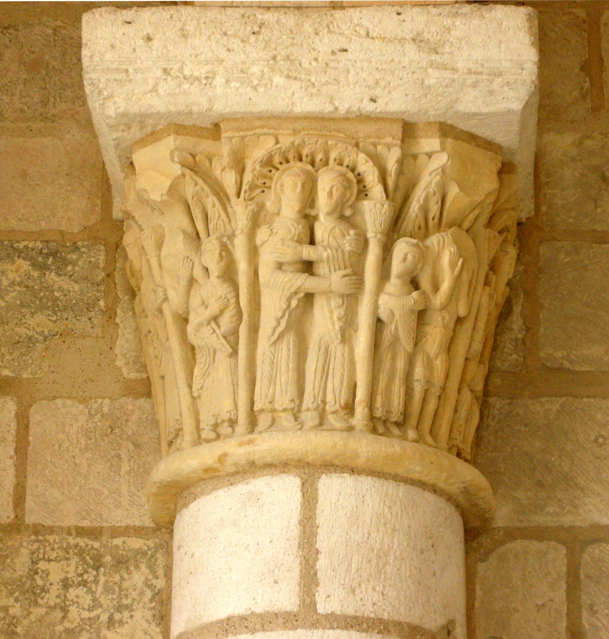 Capitello raffigurante la visitazione da French School