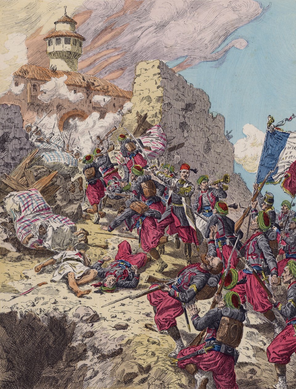 Cattura di Constantine, Algeria, da parte dei francesi da French School
