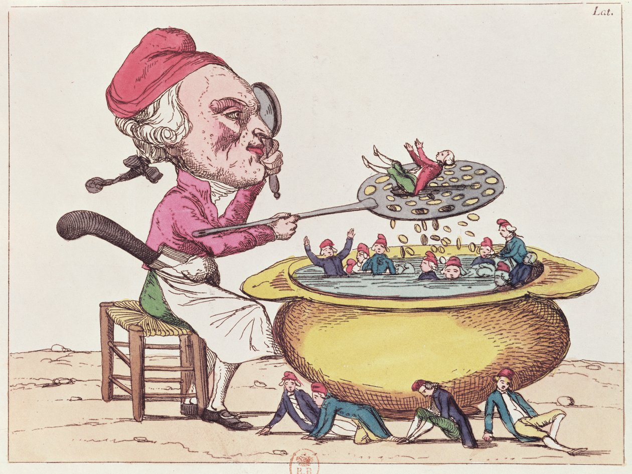 Caricatura di Maximilien de Robespierre (1758-94), 1793 da French School