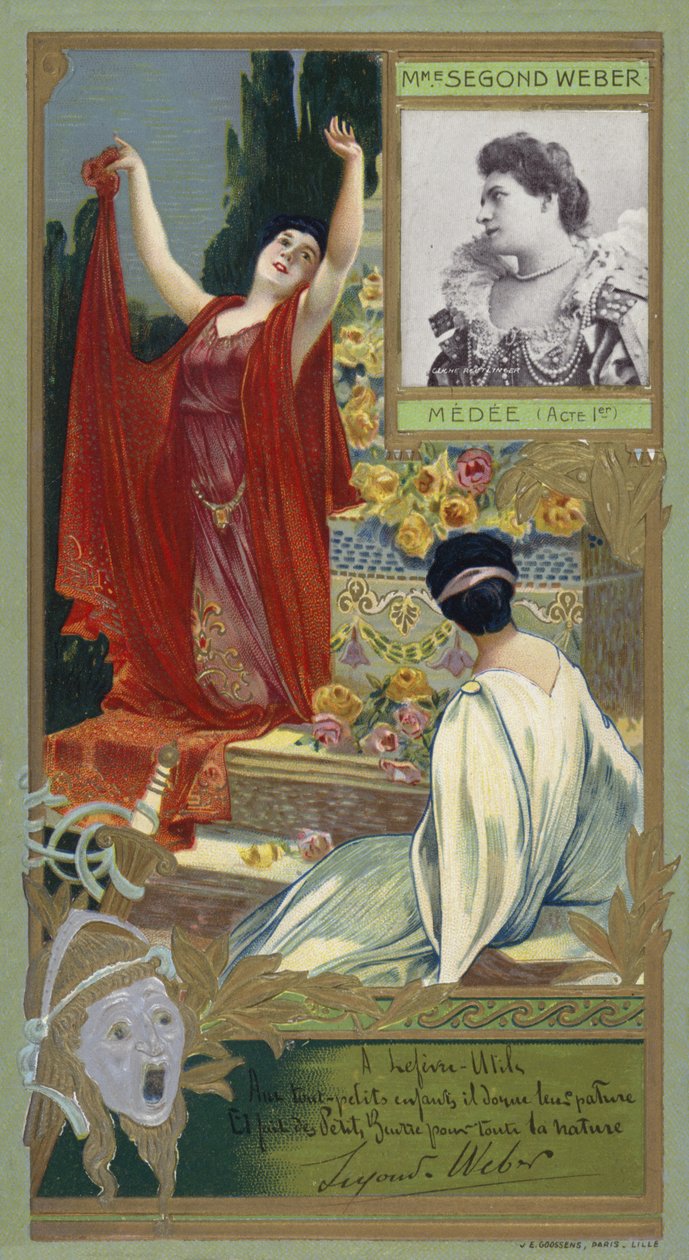 Caroline-Eugenie Segond-Weber, attrice francese (cromolito) da French School