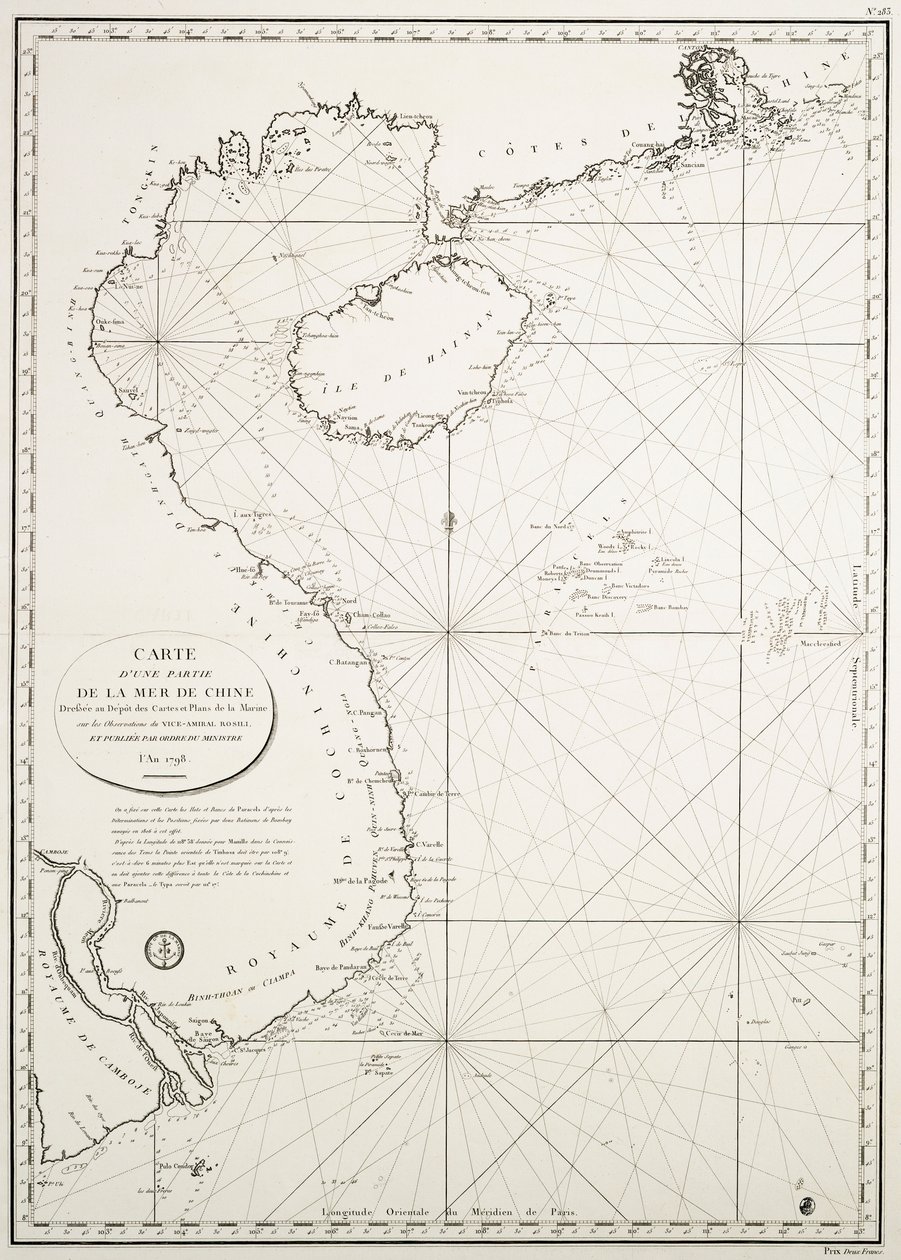 Carta di una parte del Mare della Cina disegnata al Depot des Cartes et Plans de la Marine, sulle osservazioni del Vice-Ammiraglio Rosili, e pubblicata per ordine del Ministro. l