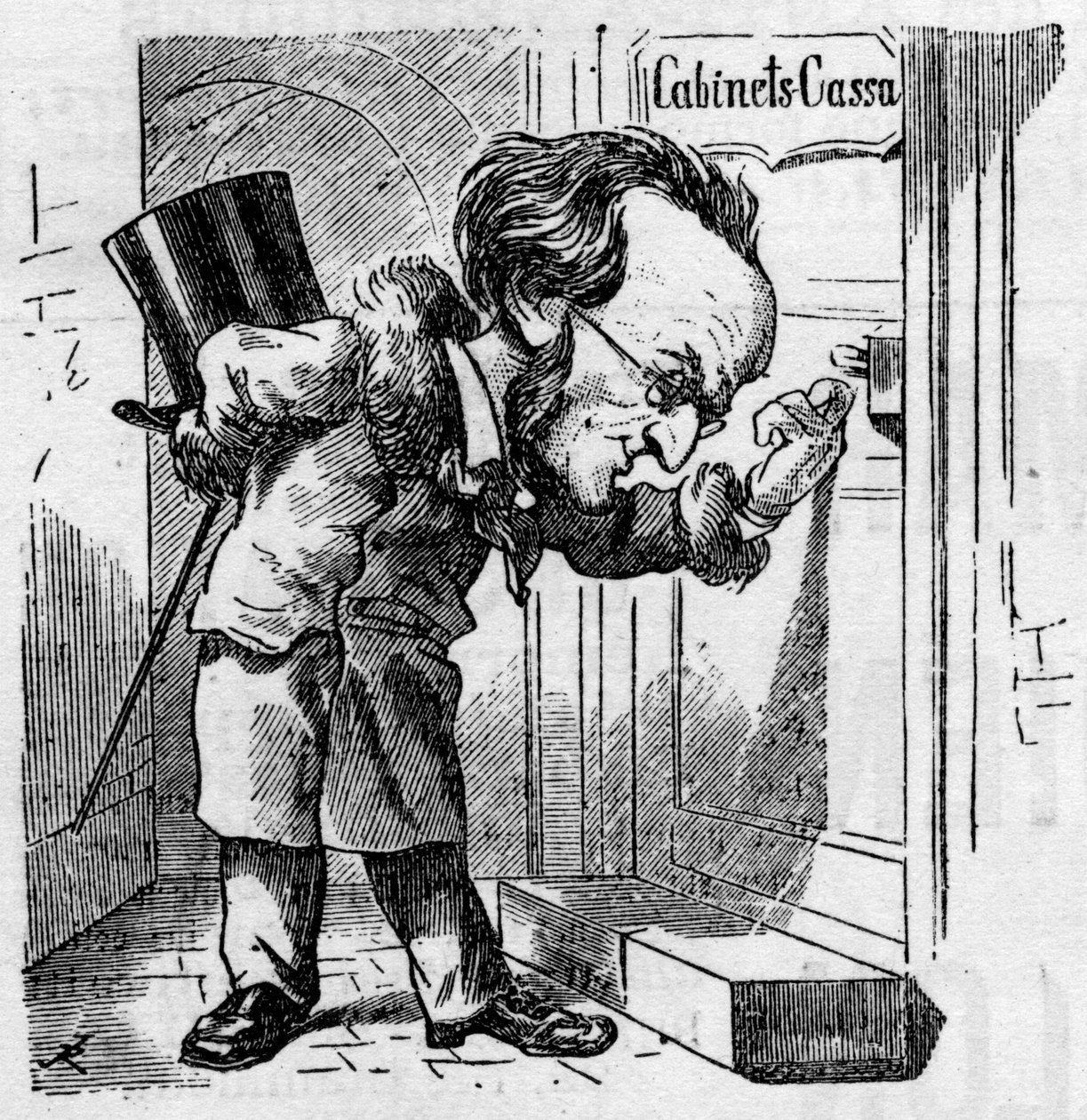 Caricatura del compositore tedesco Richard Wagner (1813-1883) da French School