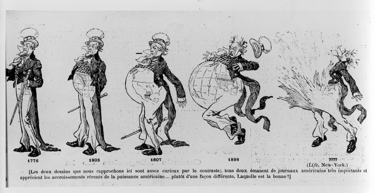 Vignetta che commenta le acquisizioni territoriali degli Stati Uniti d