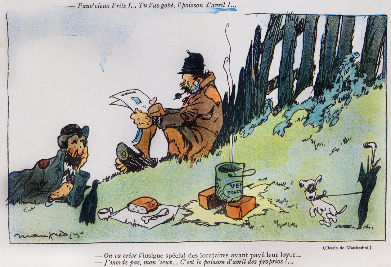 Vignetta raffigurante due vagabondi, dall