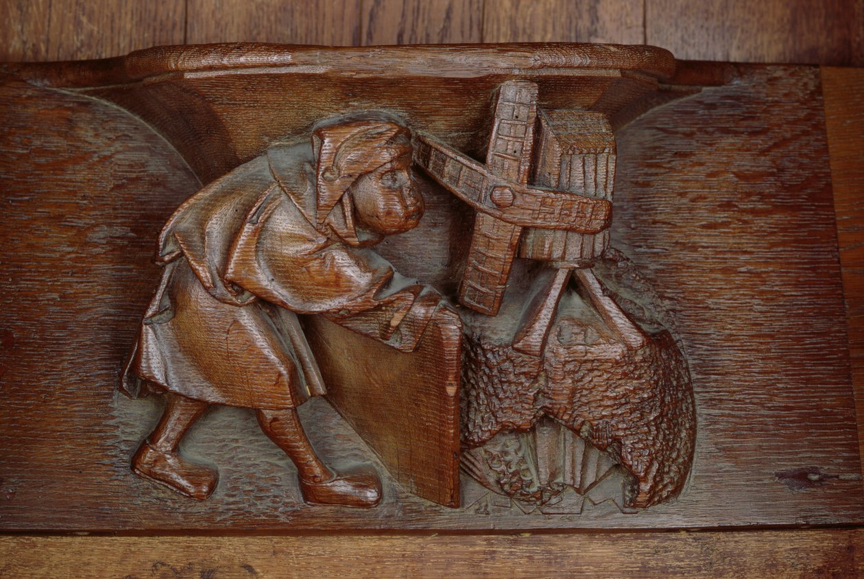 Scultura di un mugnaio, da uno stallo del coro da French School