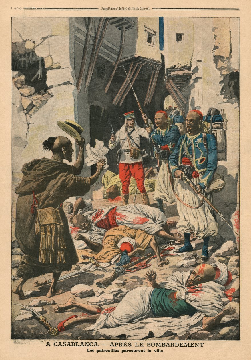 Casablanca dopo il bombardamento, illustrazione da 