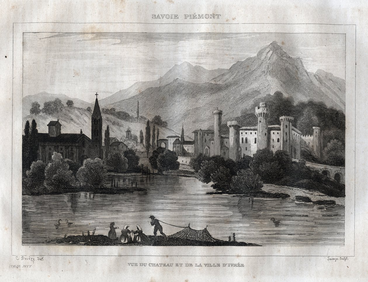 Castello di Ivrea - incisione da 