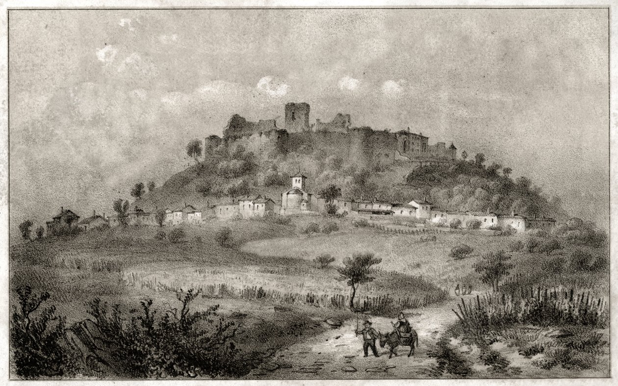 Castello di Preny (incisione, ca. 1860) da French School