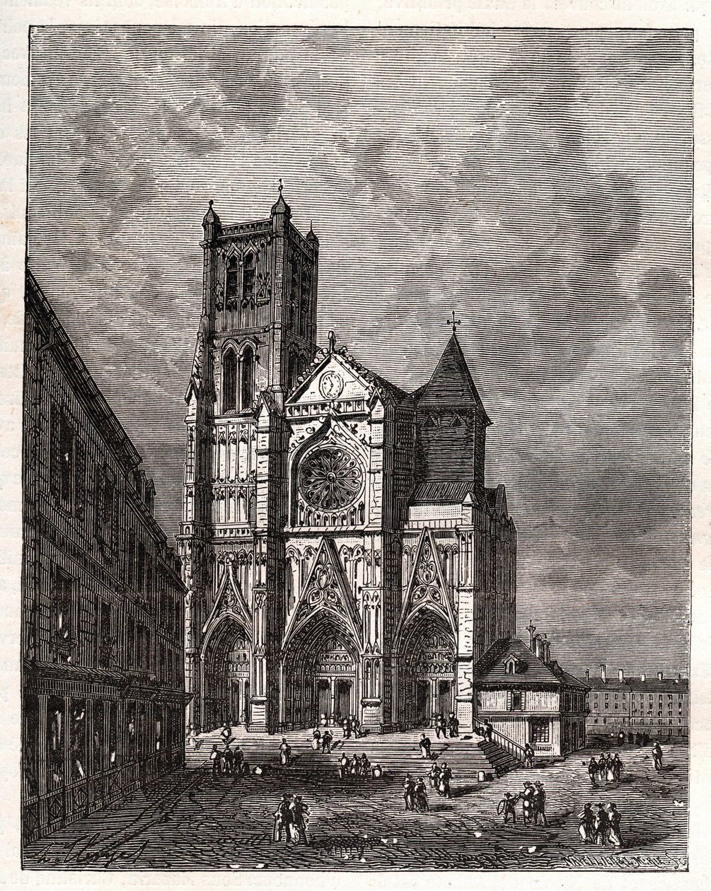 Cattedrale di Saint-Etienne de Meaux - Seine-et-Marne - incisione in 