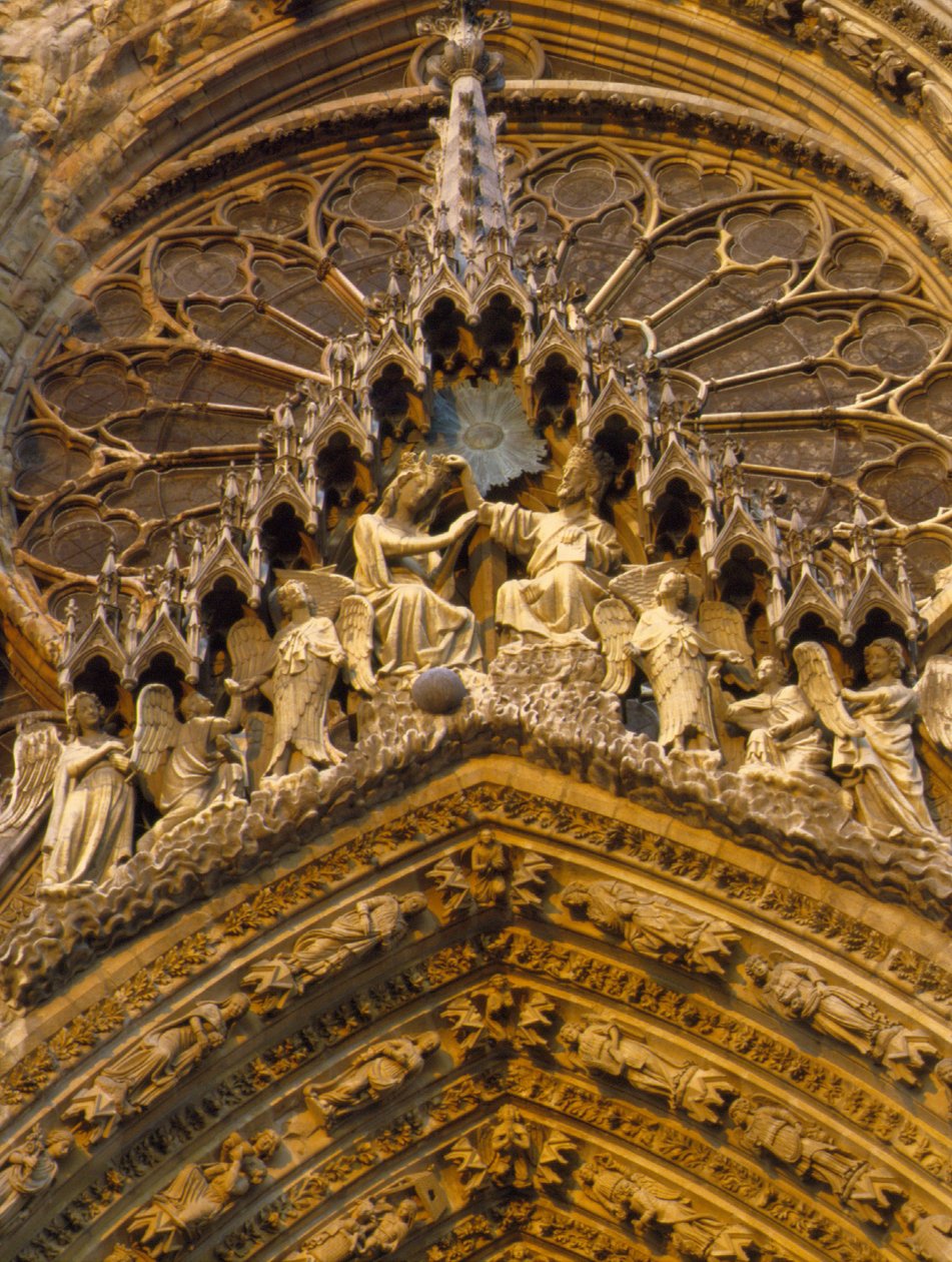 Cattedrale di Reims: dettaglio della facciata (Marne 51) che rappresenta l