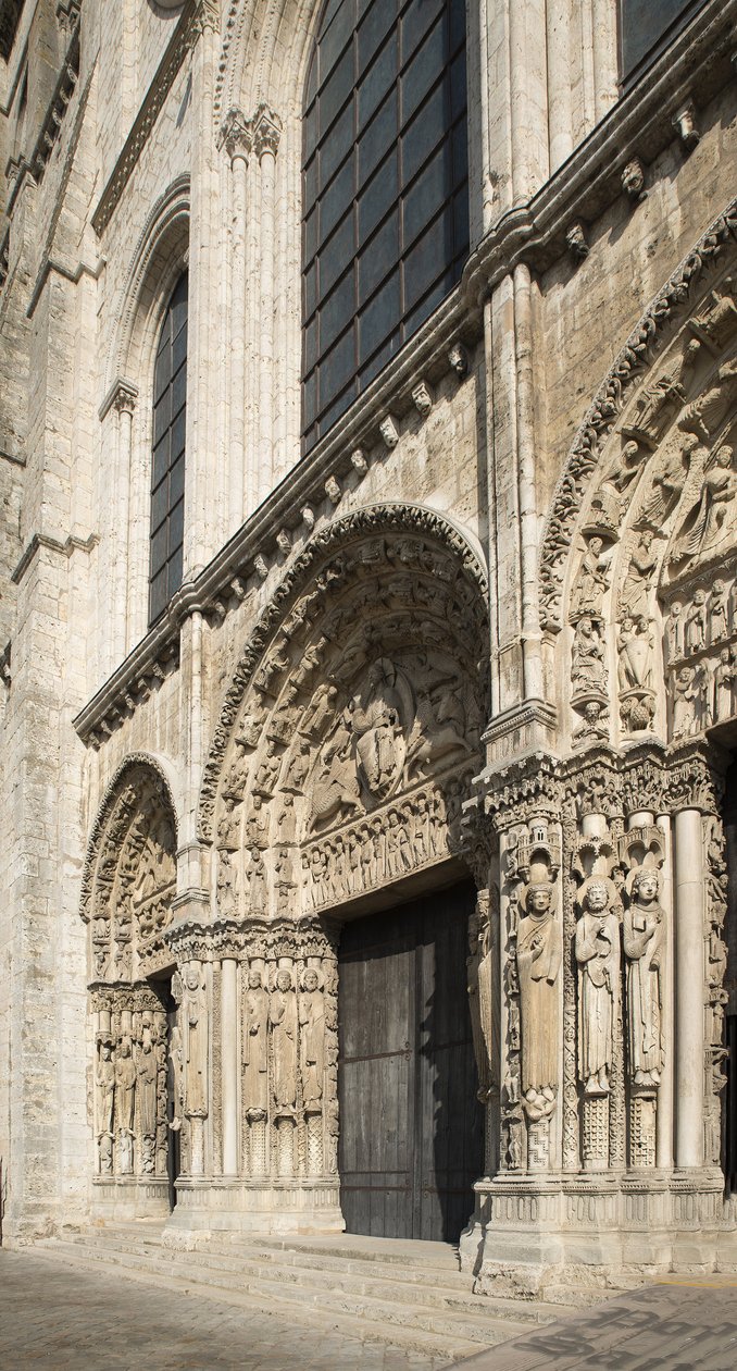 Cattedrale di Chartres, portale reale facciata ovest da French School