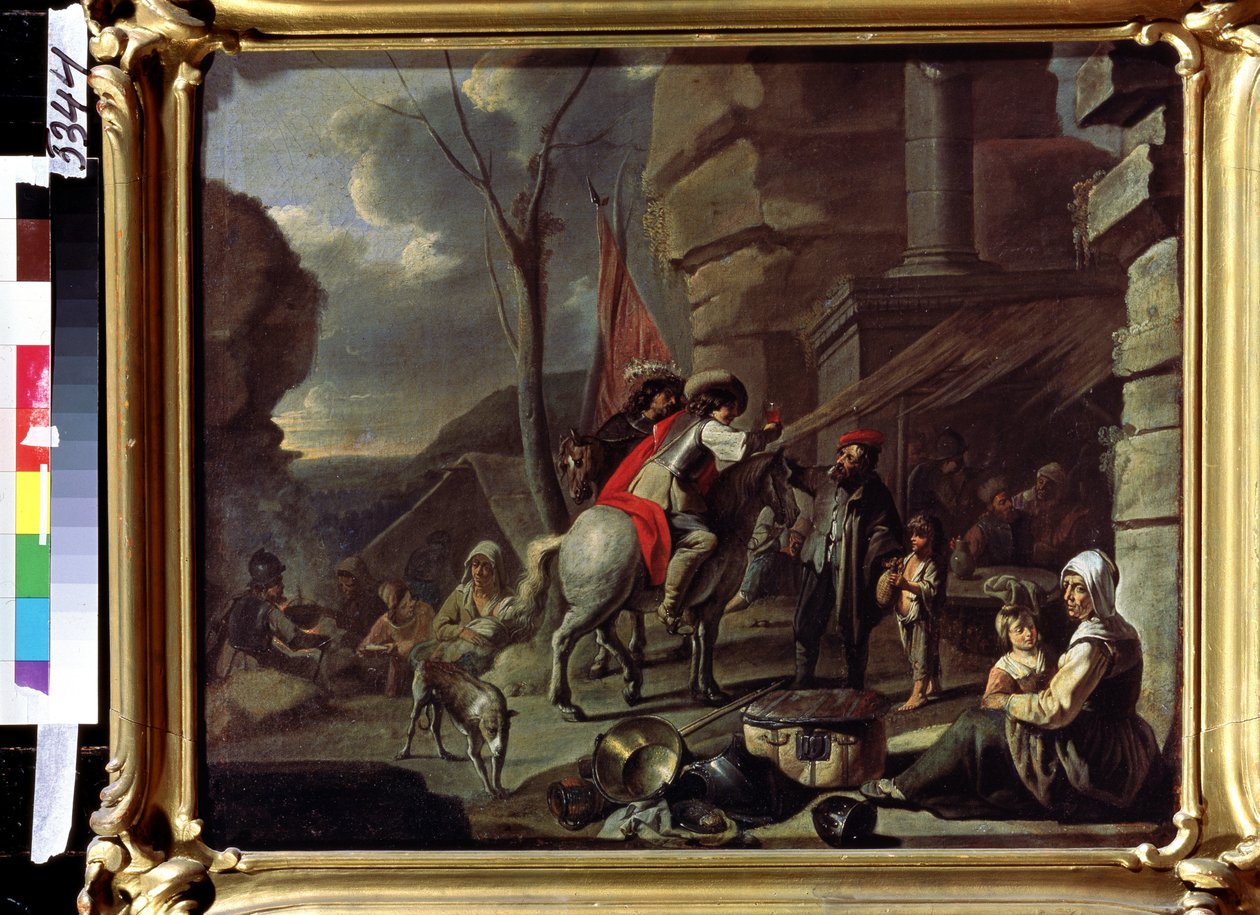 Cavalieri che arrivano a una locanda sulla strada da French School