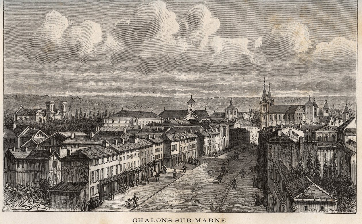 Champagne-Ardenne, Marna (51), Chalons sur Marne (attuale Chalons en Champagne) - incisione in 