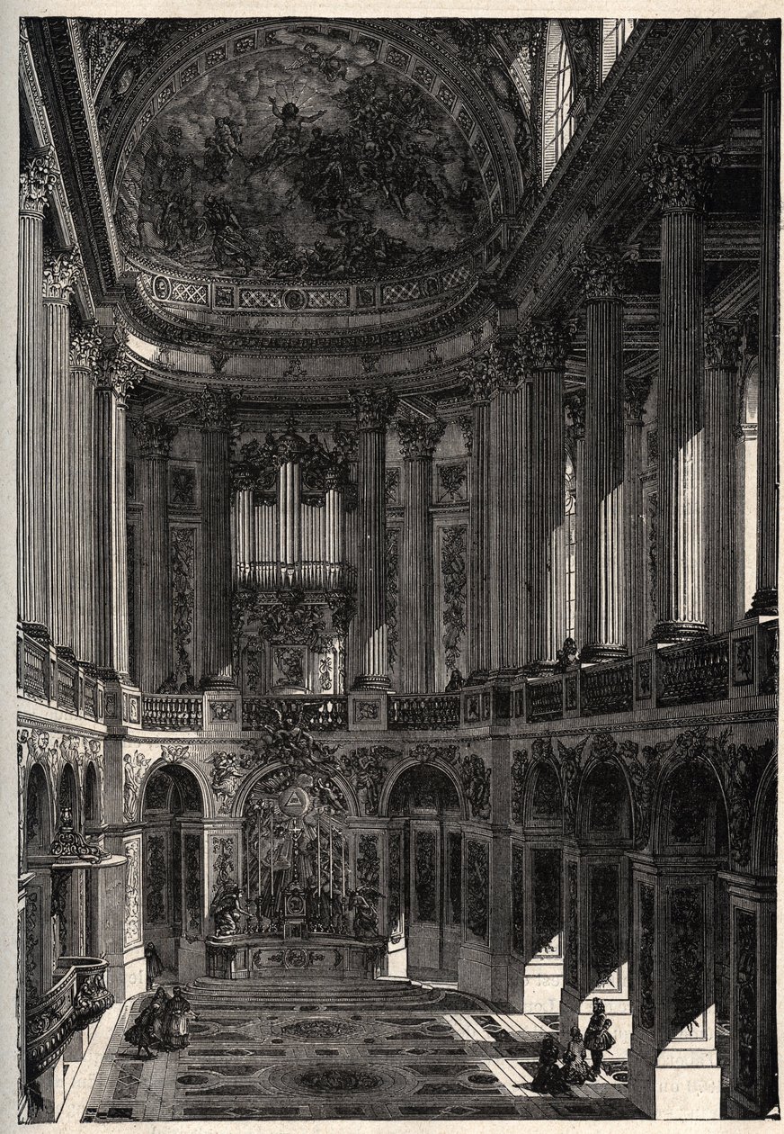 Cappella del Palazzo di Versailles - incisione in 