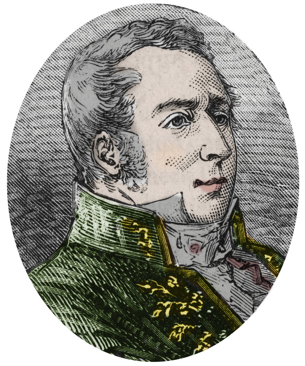 Charles Augustin Coulomb (1736-1806), scienziato, ingegnere, fisico - Incisione in 