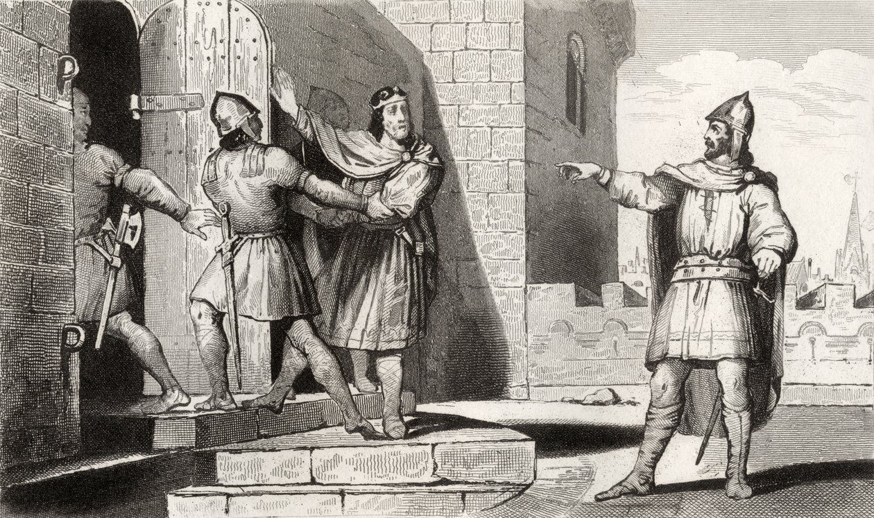 Carlo III (879-929) il Semplice catturato da uno dei suoi soldati, da 