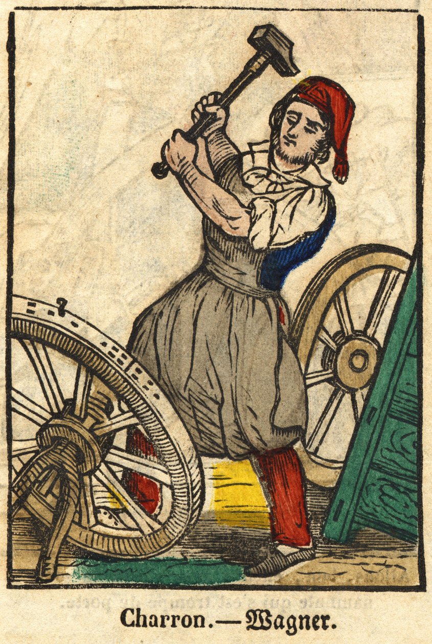 Carraio (che fabbrica carri); Serie sui mestieri, immagine di Epinal del XIX secolo da French School