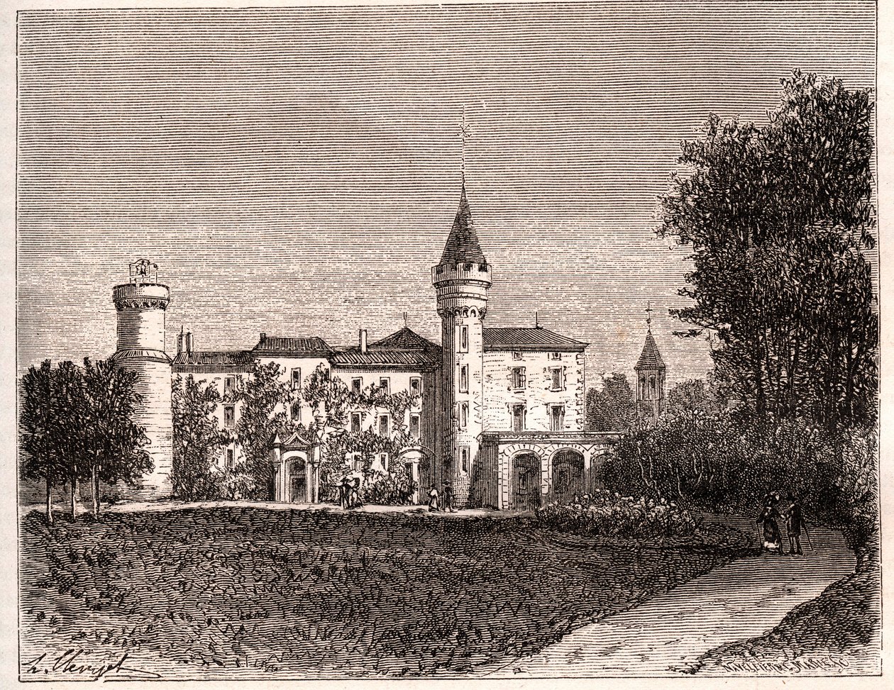 Château de Lamartine - 71520 Saint Point - incisione in 