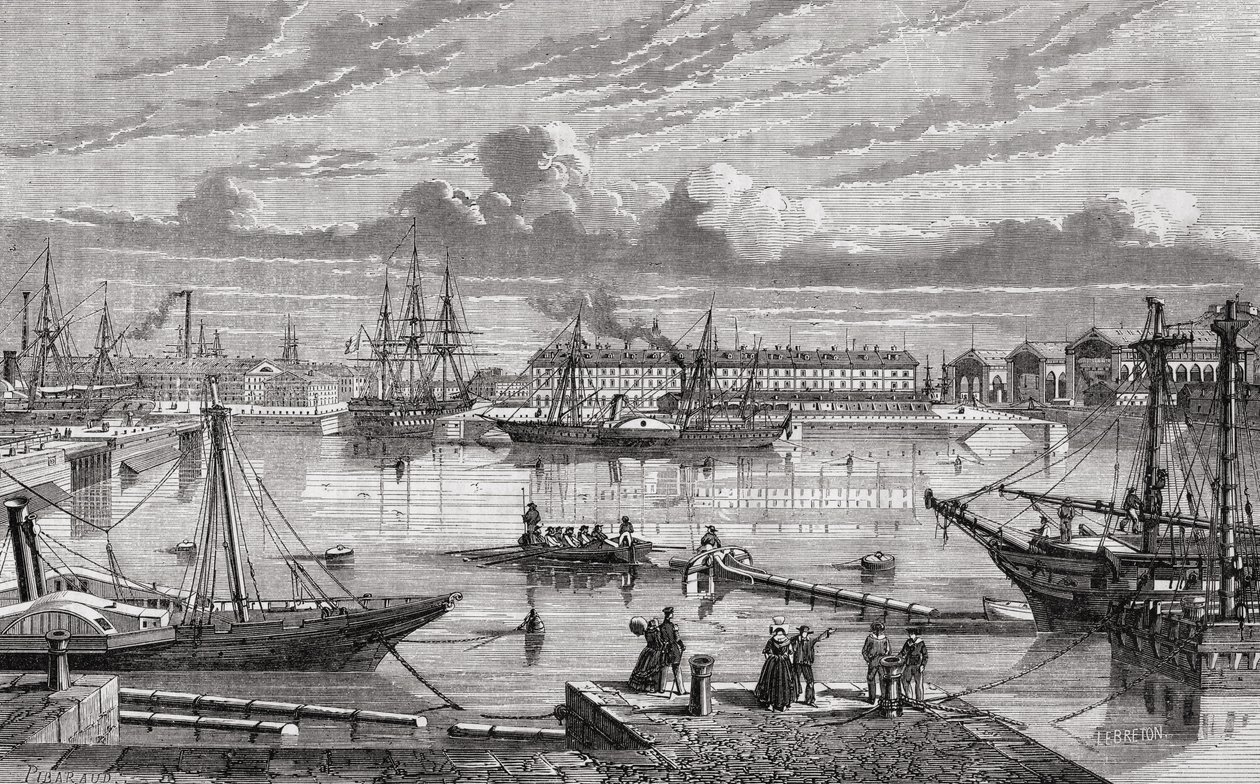 Cherbourg nel XVIII secolo, inciso da Le Breton dopo Pibaraud, da 