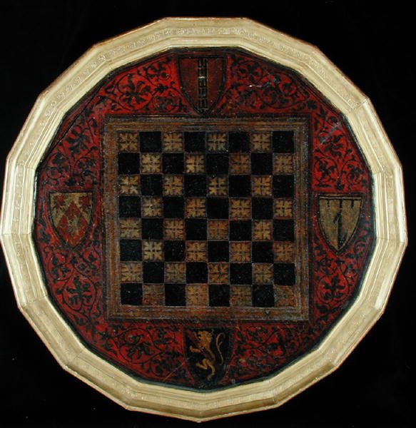 Scacchiera con quattro stemmi, c.1400-30 da French School