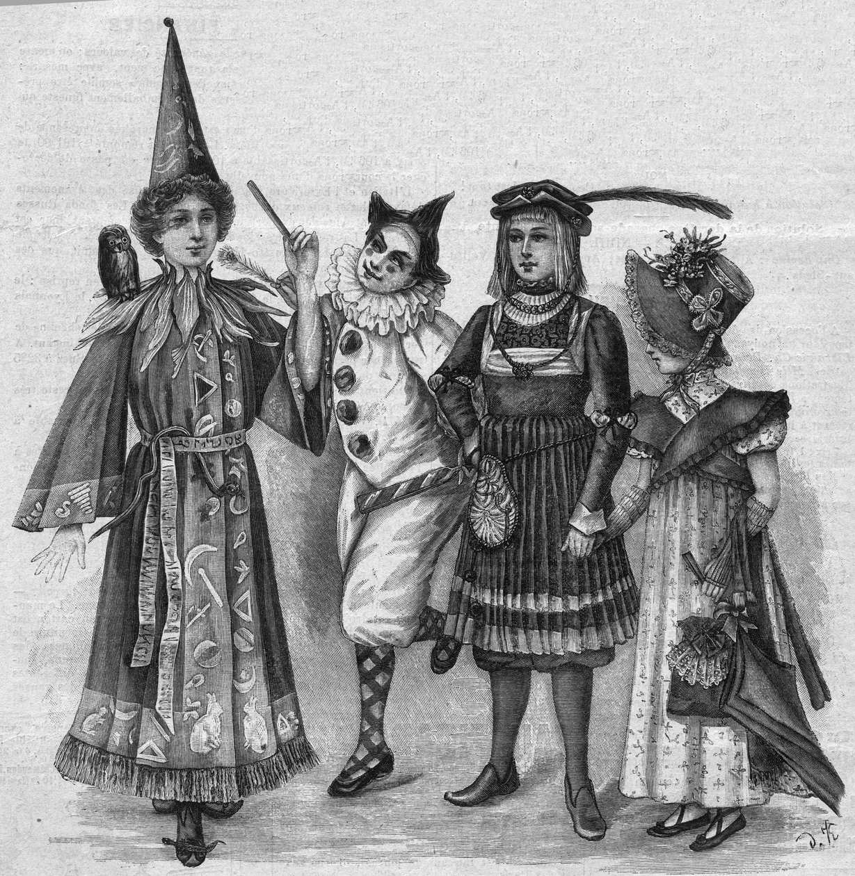 Abbigliamento per bambini: costumi da strega, clown, paggio e 