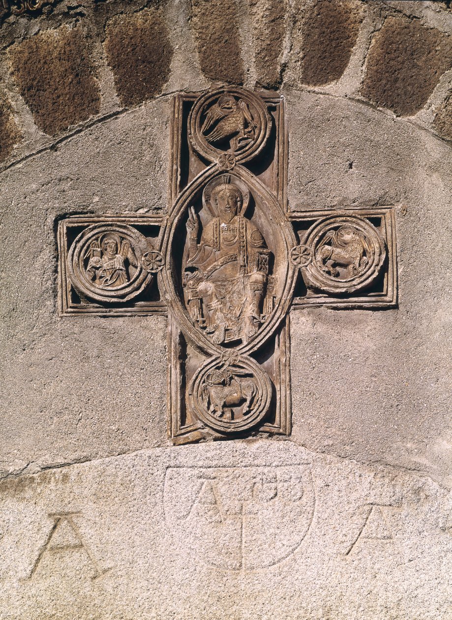 Cristo in maestà con i simboli degli evangelisti, IX-X secolo da French School