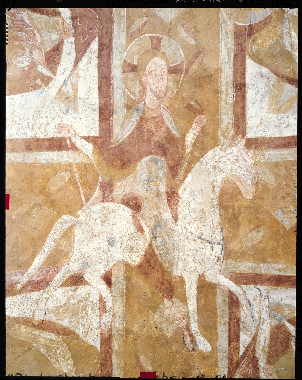 Cristo su un cavallo bianco, dal soffitto della cripta da French School