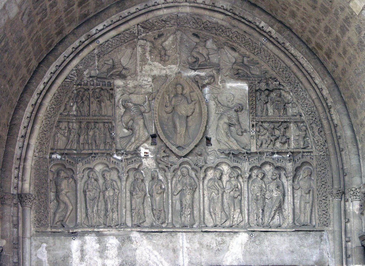 Cristo con due angeli e scene della vita di S. Etienne, dalla porta nord da French School