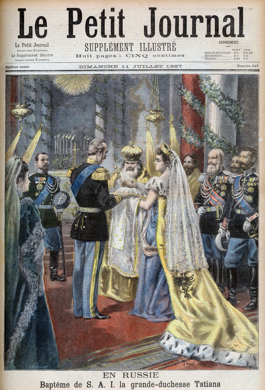 Battesimo della Granduchessa Tatiana di Russia, illustrazione per Le Petit Journal da French School